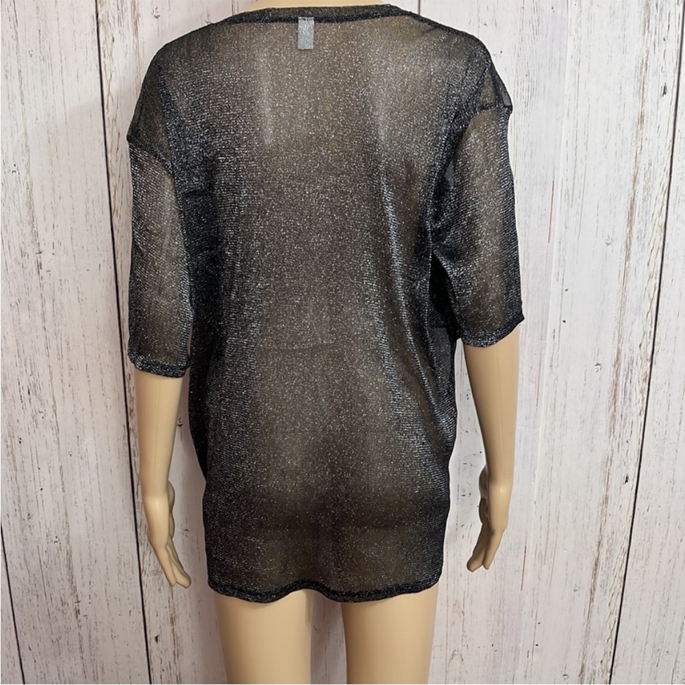 Black Ruffled Sheer Top - Picture 9 of 13